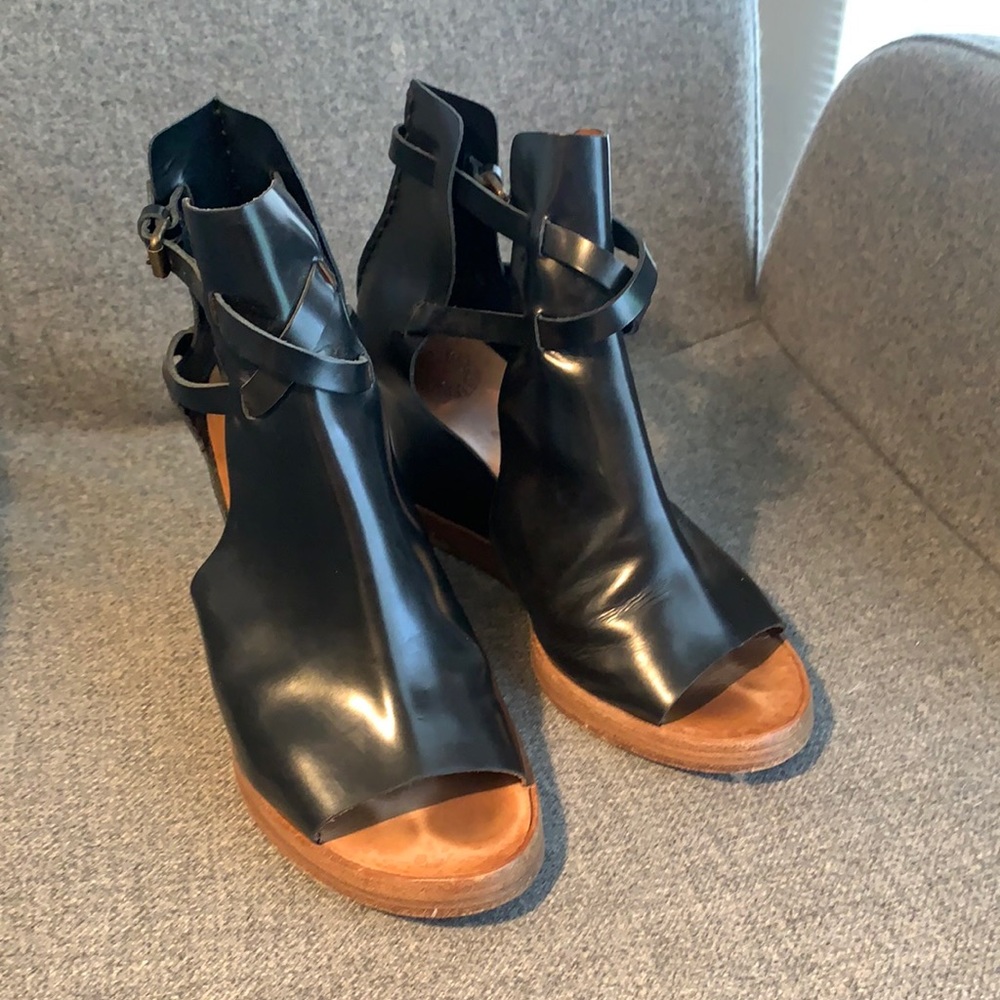 Buttero Black wedge sandal Sz 8